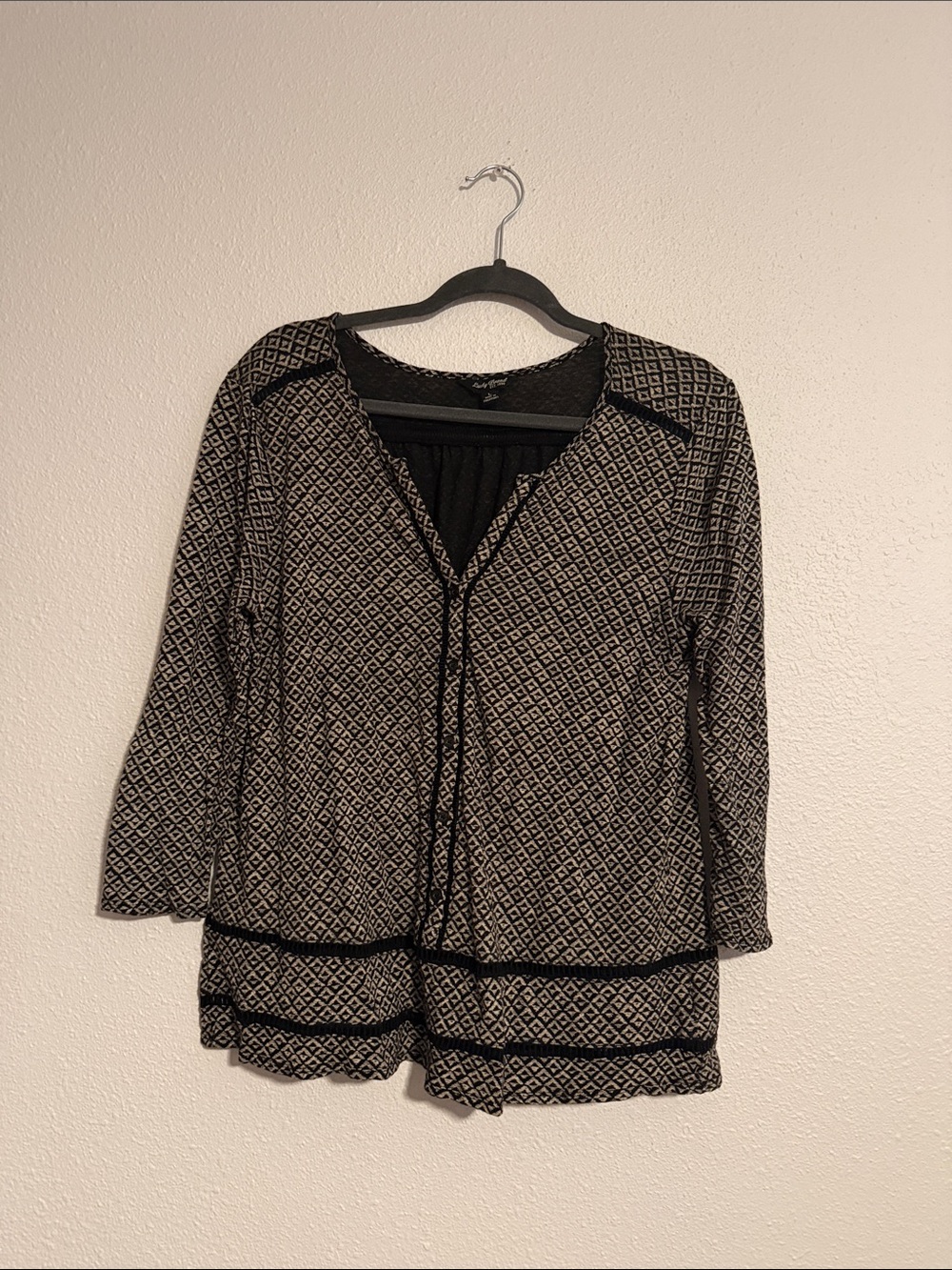 Lucky Brand Geometric Print Top Blouse